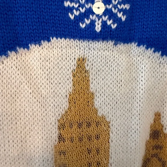 Faith & Zoe Girls Holiday Sweater w Snowglobe decor XS - Picture 4 of 5